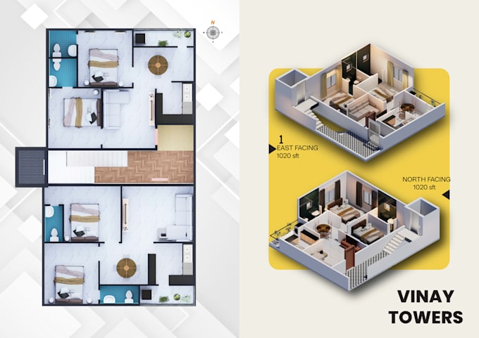 create realistic 3d floor plan renders