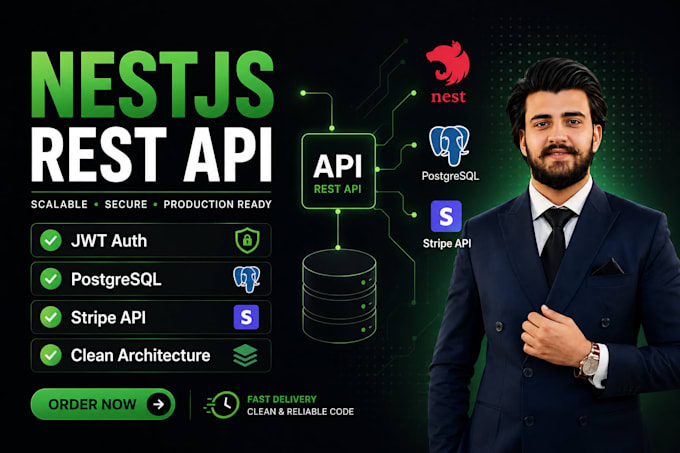 develop secure nestjs rest API with postgresql and jwt auth