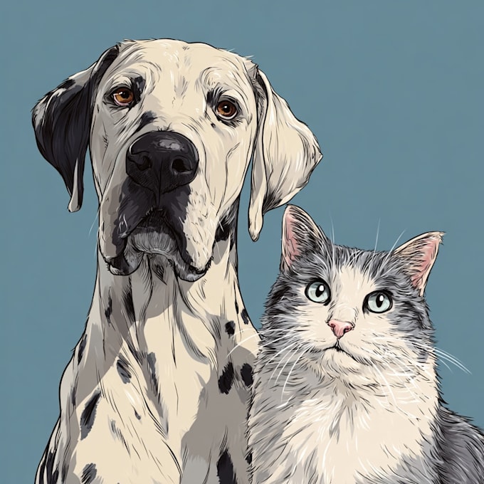 draw pet portrait into cartoon disney