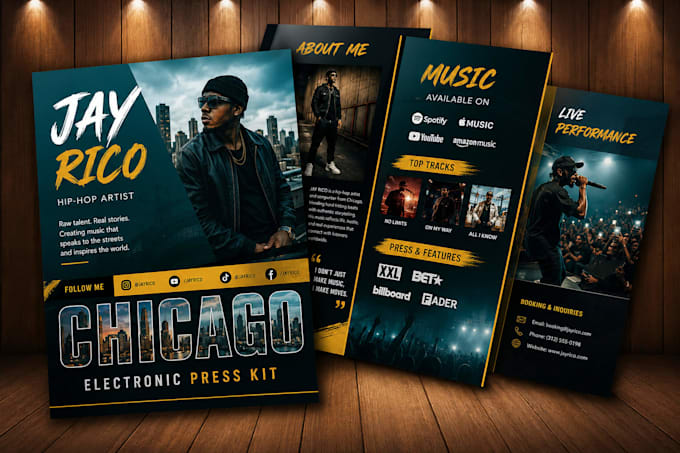 design professional press kit, media kit,epk, press release