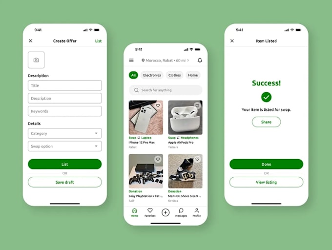 develop barter system app, item exchange app, swap marketplace app