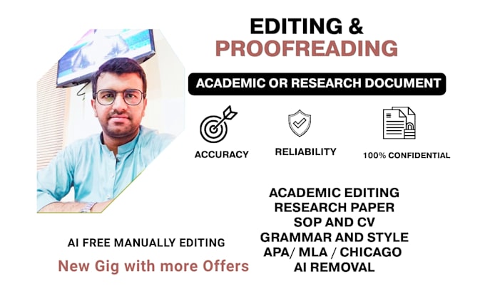 edit and proofread academic or research documents