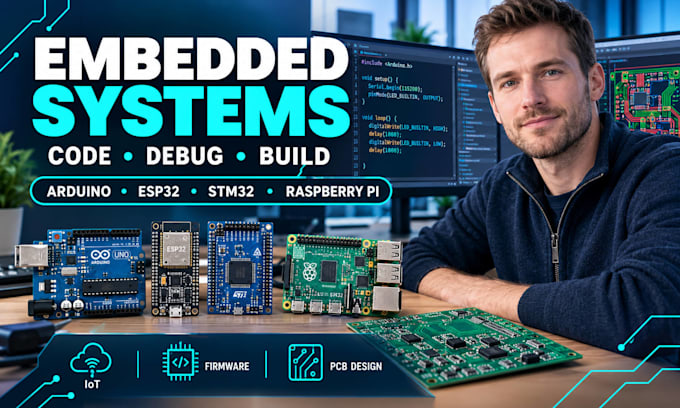 program arduino esp32 stm32 raspberry pi iot embedded firmware and pcb design