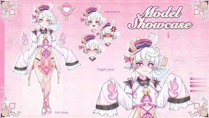 design and rig anime vtuber live 2d vtuber model for vtuber studio