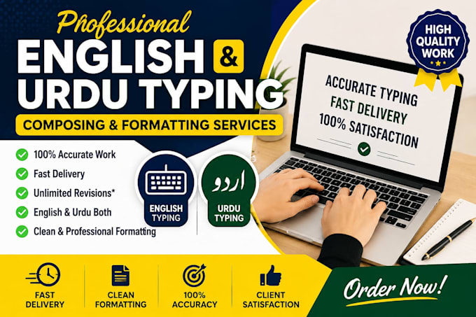 do professional urdu english composing and typing