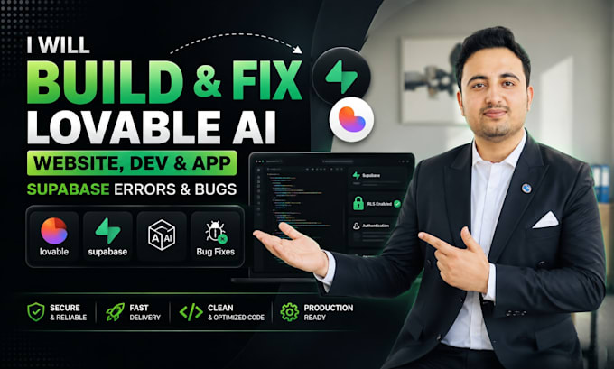 build and fix lovable ai website, dev and lovable app, supabase errors and bugs