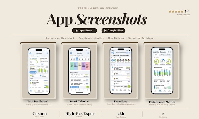 design premium app screenshots for app store and play store