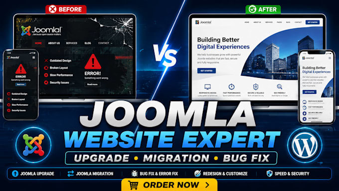 do joomla website, upgrade, joomla migration, redesign and joomla bug fix