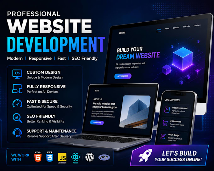 develop business website design, redesign webiste, wordpress design