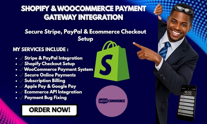 integrate payment gateway in shopify or woocommerce store