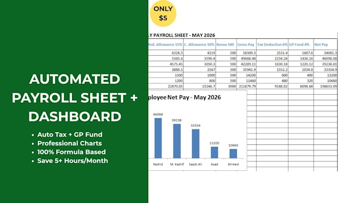create automated payroll sheets with tax in excel