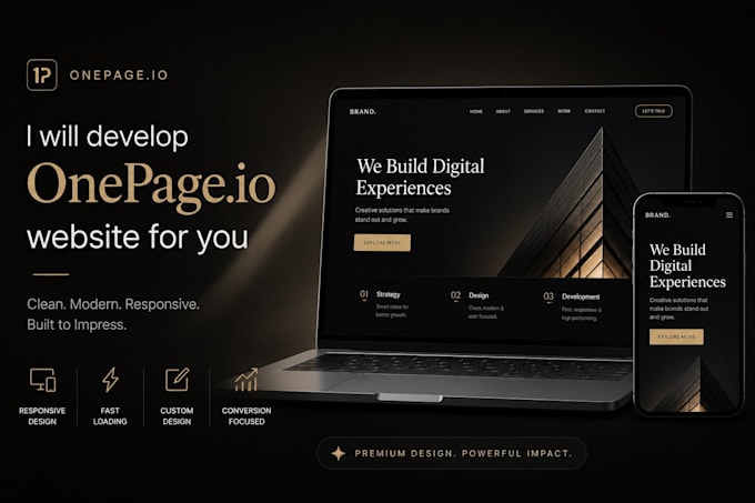 develop onepage io website for you