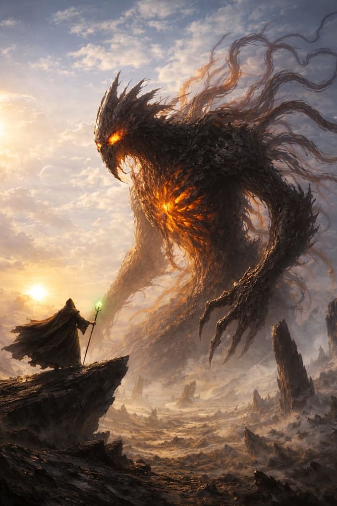 Draw epic fantasy pencil sketches of characters and scenes by ...