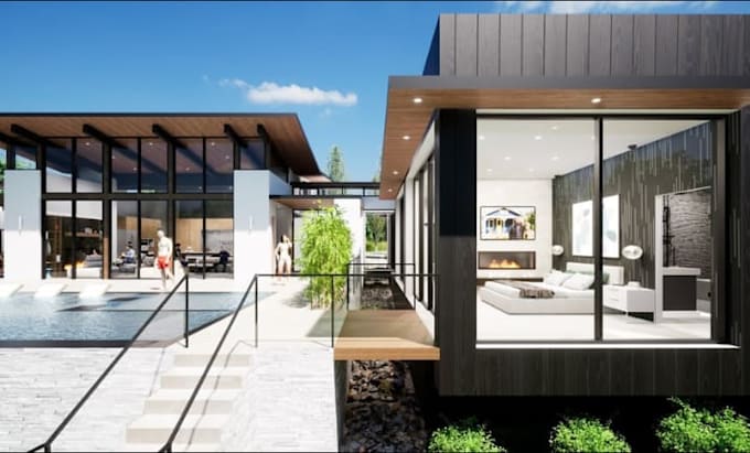 create photorealistic twinmotion render for architectural project