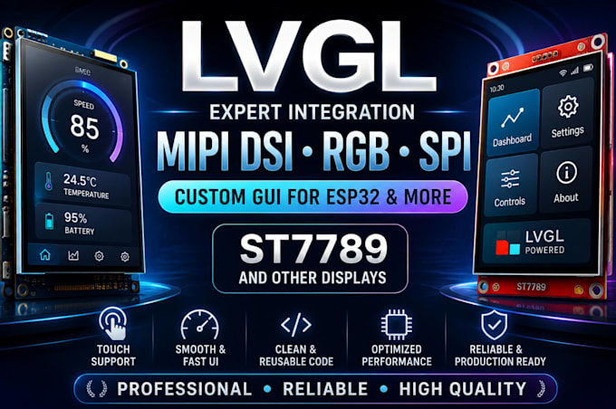 Integrar lvgl con pantallas mipi dsi rgb y spi, interfaz personalizada ...