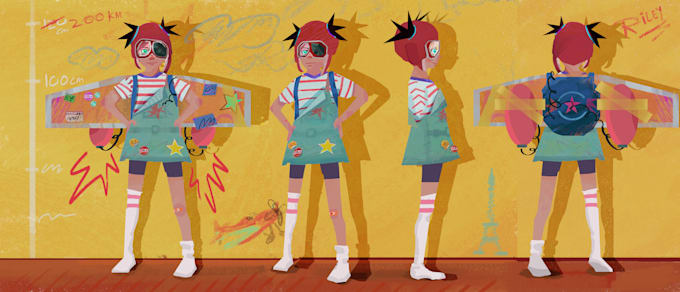 design character sheet for animation game and comics
