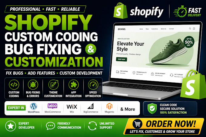 do shopify custom coding fix shopify bugs wordpress  theme customization