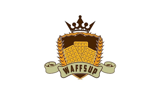 create glamorous food logo for ready made waffle