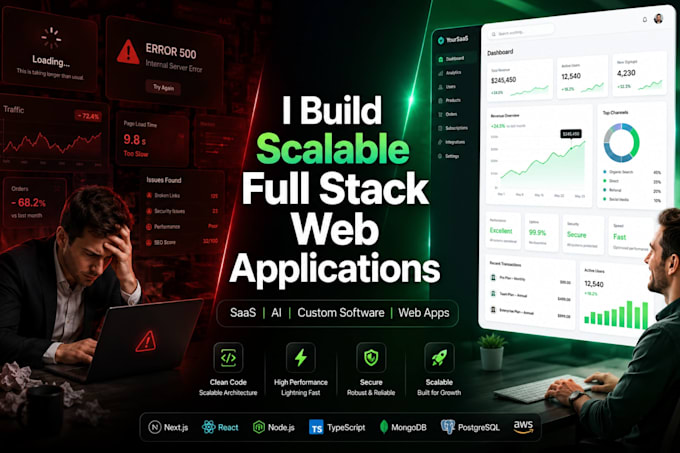 be your full stack web developer for custom software and saas apps