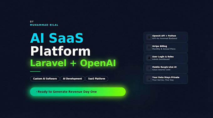 build a custom ai saas subscription platform using laravel, openai and python