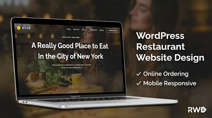 design a modern wordpress restaurant website with menu