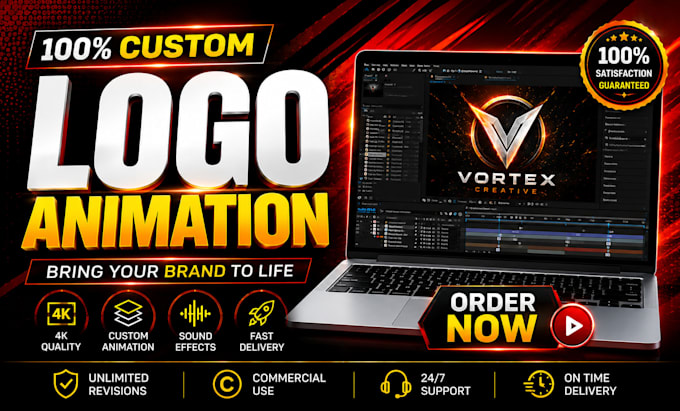 create modern custom logo animation for your brand