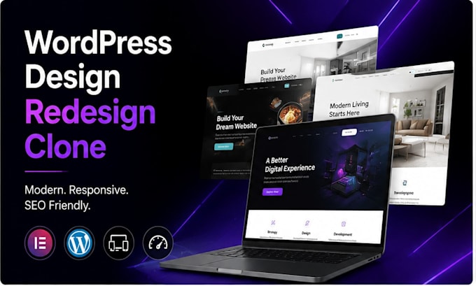 build, design, redesign clone or recreate wordpress website in elementor