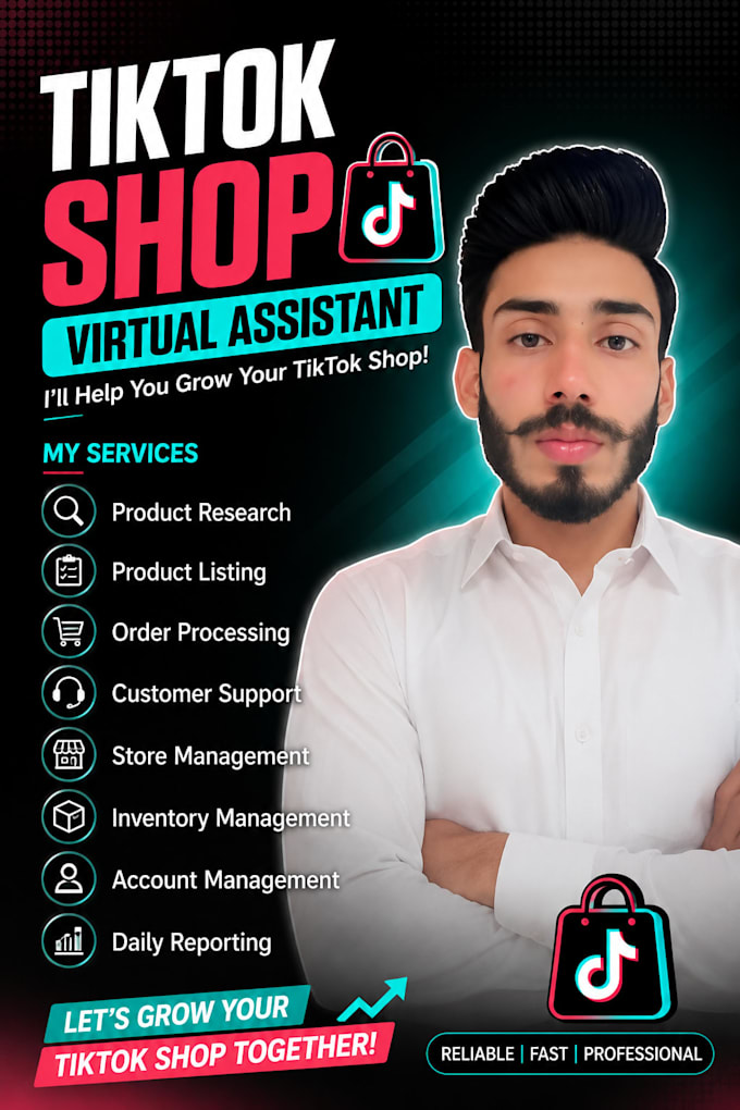 be your tiktok shop virtual assistant for product listing and dropshipping