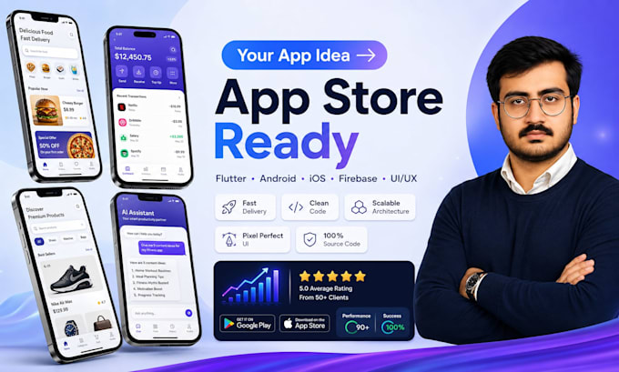 full stack flutter app development for ios and android