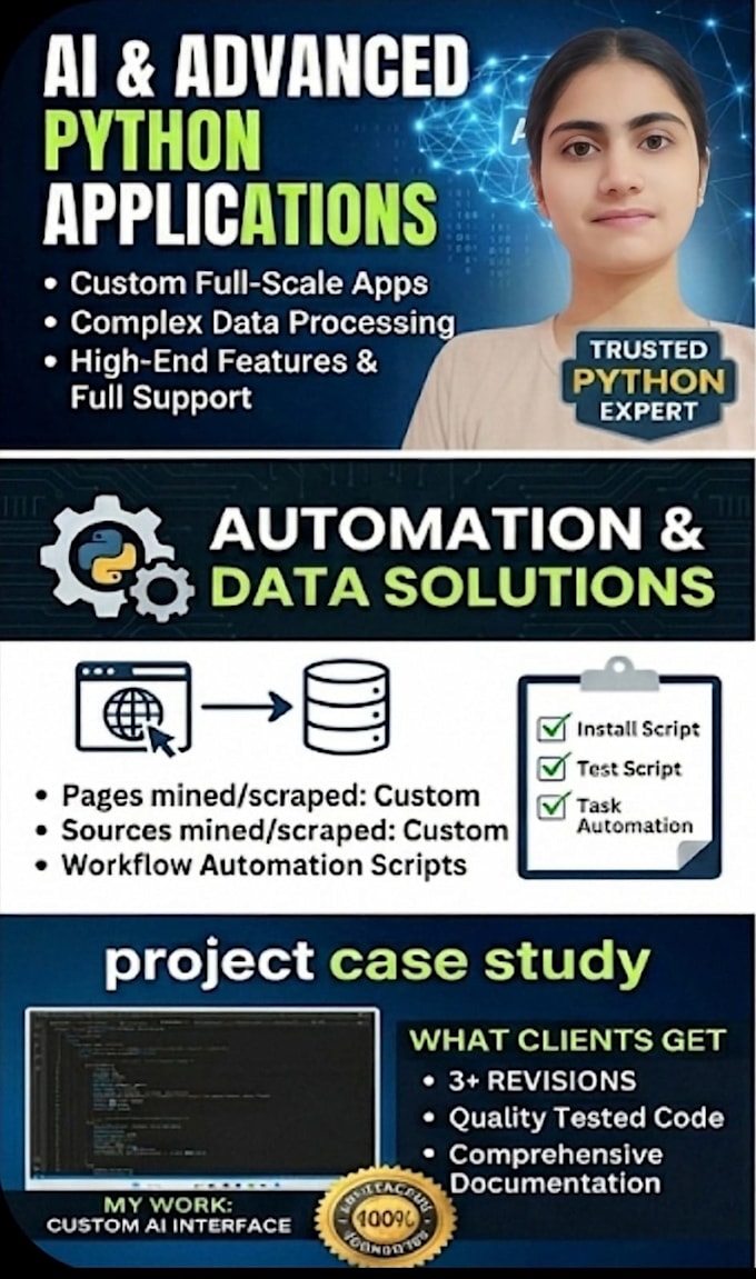 develop custom python scripts and ai applications