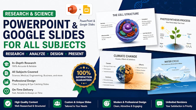 make research science for all subjects powerpoint google presentation slides