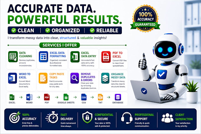 professionally clean, format, and organize excel data