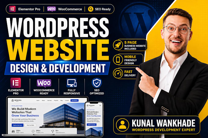 design a professional wordpress website for your business using elementor