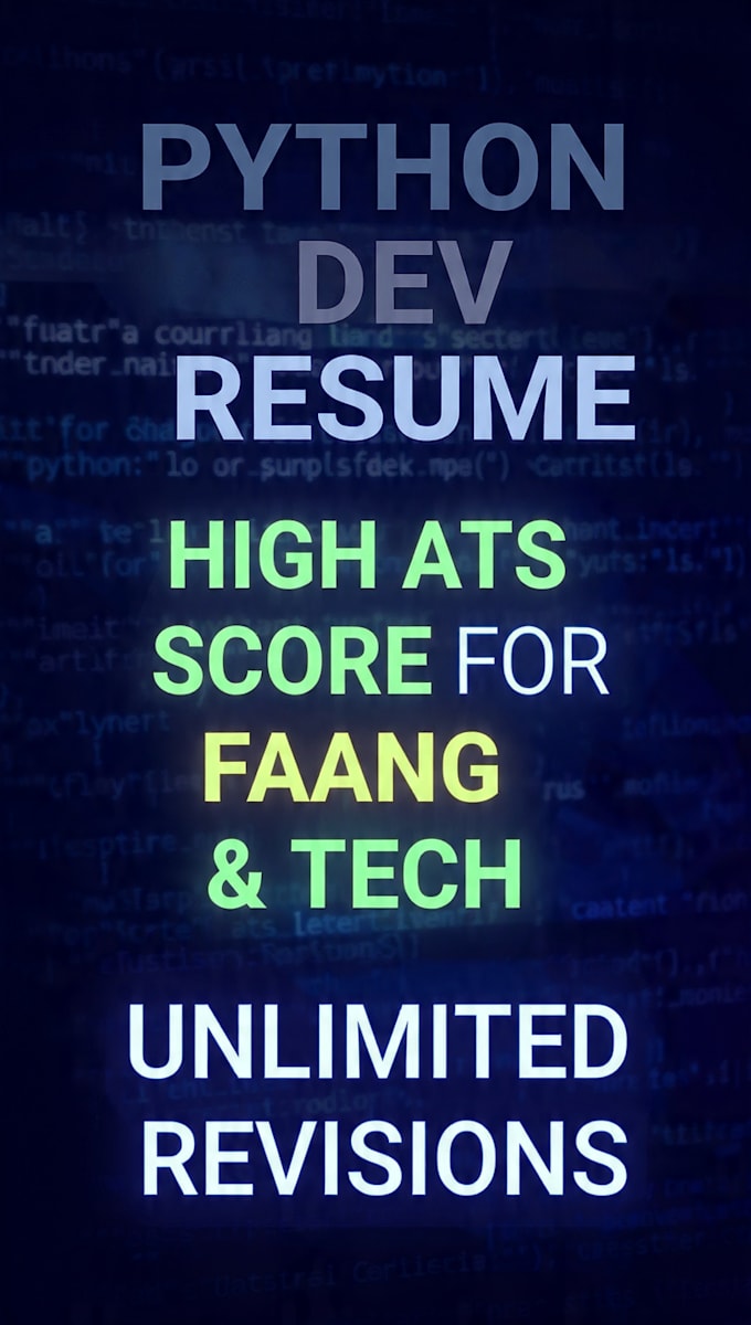 write an ats friendly python developer resume for faang
