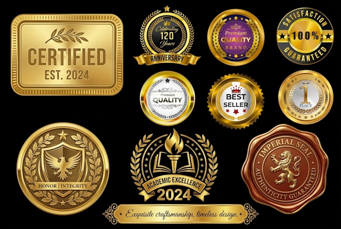 design unique seal stamp badge award emblem logo