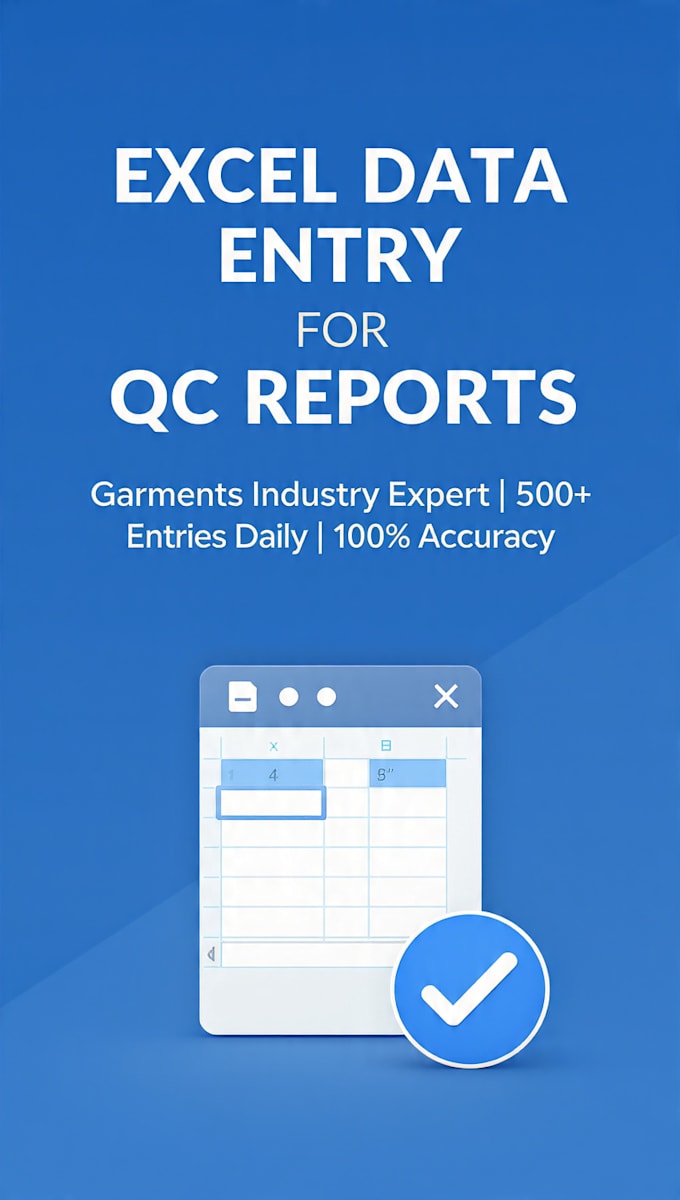 fast and accurate excel data entry for garments qc reports