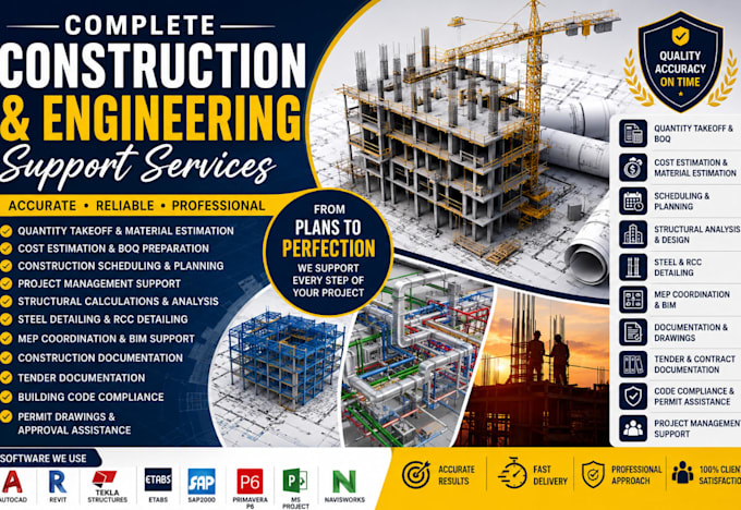 do quantity takeoff, cost estimation, structural detailing and mep coordination