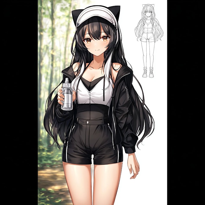 make anime drawing with anime art style character