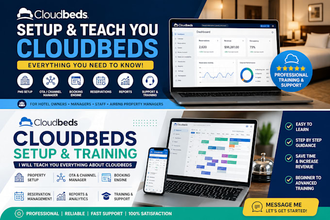 setup, fix and teach you how to use cloudbeds professionally