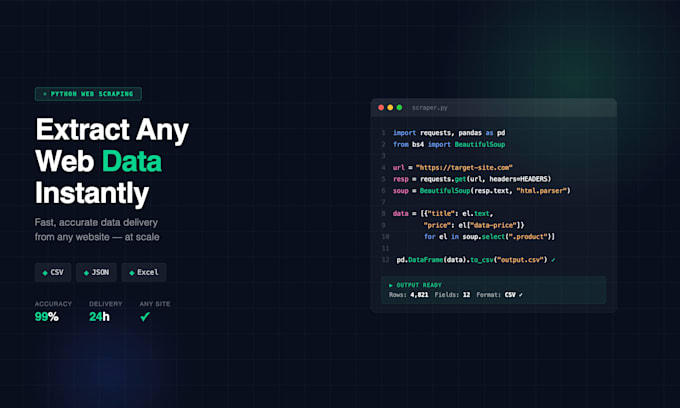 do web scraping and data mining using python