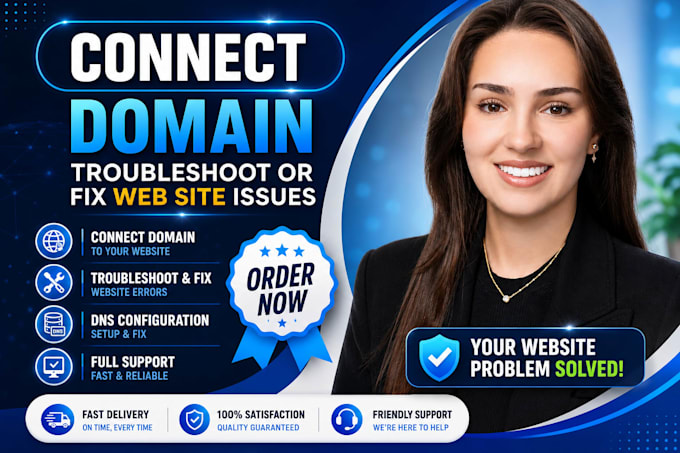 connect, transfer, redirect domains and fix website issues