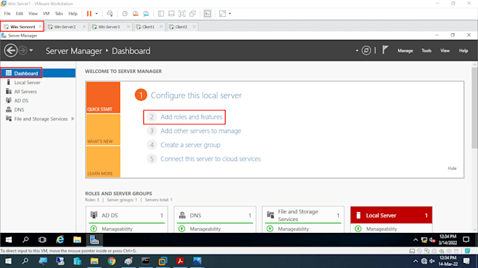 configure windows server active directory dhcp dns and users