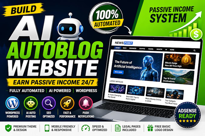 create an automated autoblog website with SEO and adsense friendly design