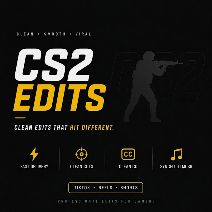 edit clean cs2 clips and gaming montages for tiktok