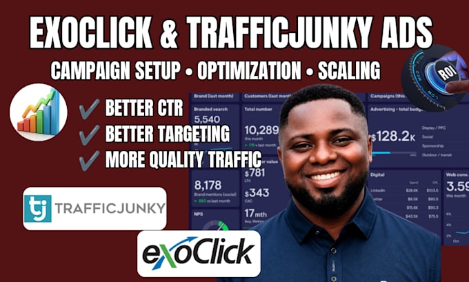 setup and manage exoclick and trafficjunky ad campaigns