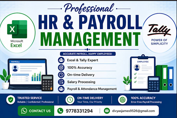 provide professional HR payroll management using excel