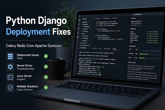 fix python django deployment issues