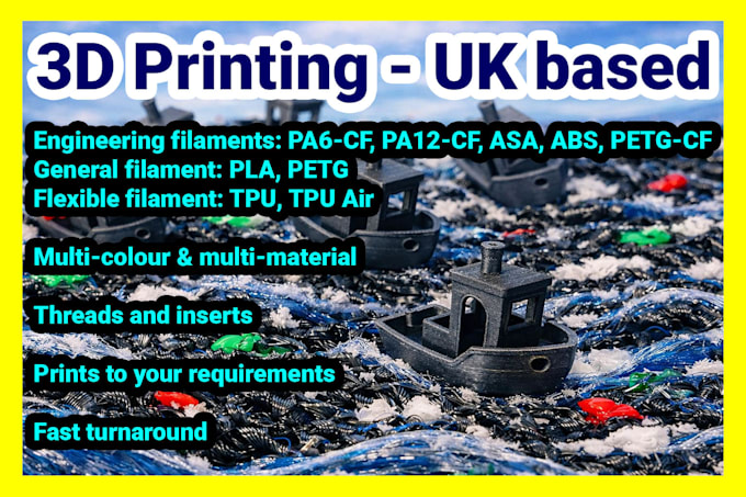 3d print your model, printing with general or engineering filament in the UK
