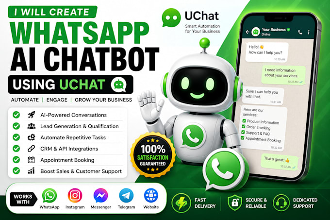 create whatsapp ai chatbot automation using uchat