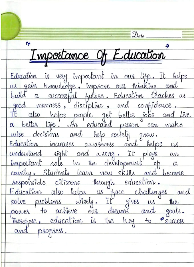write neat handwritten notes